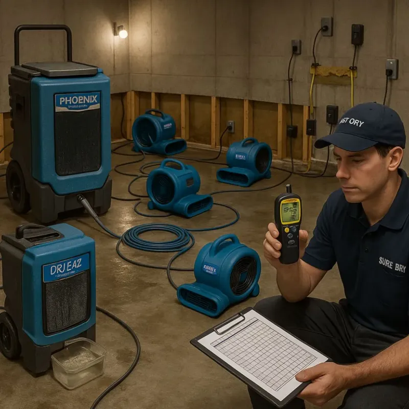 Structural Drying and Dehumidification process in Van Buren, AR